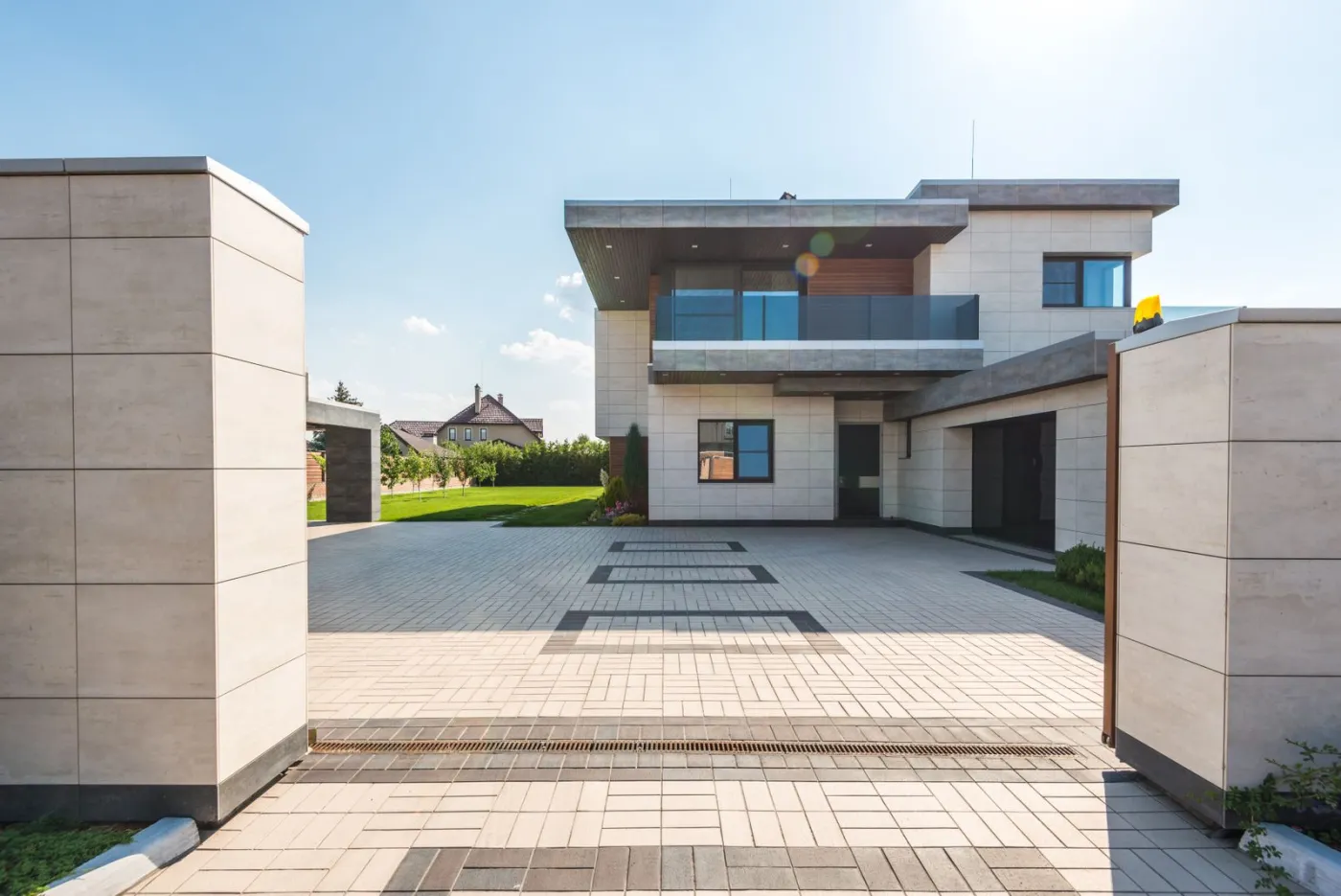 Protected concrete driveway